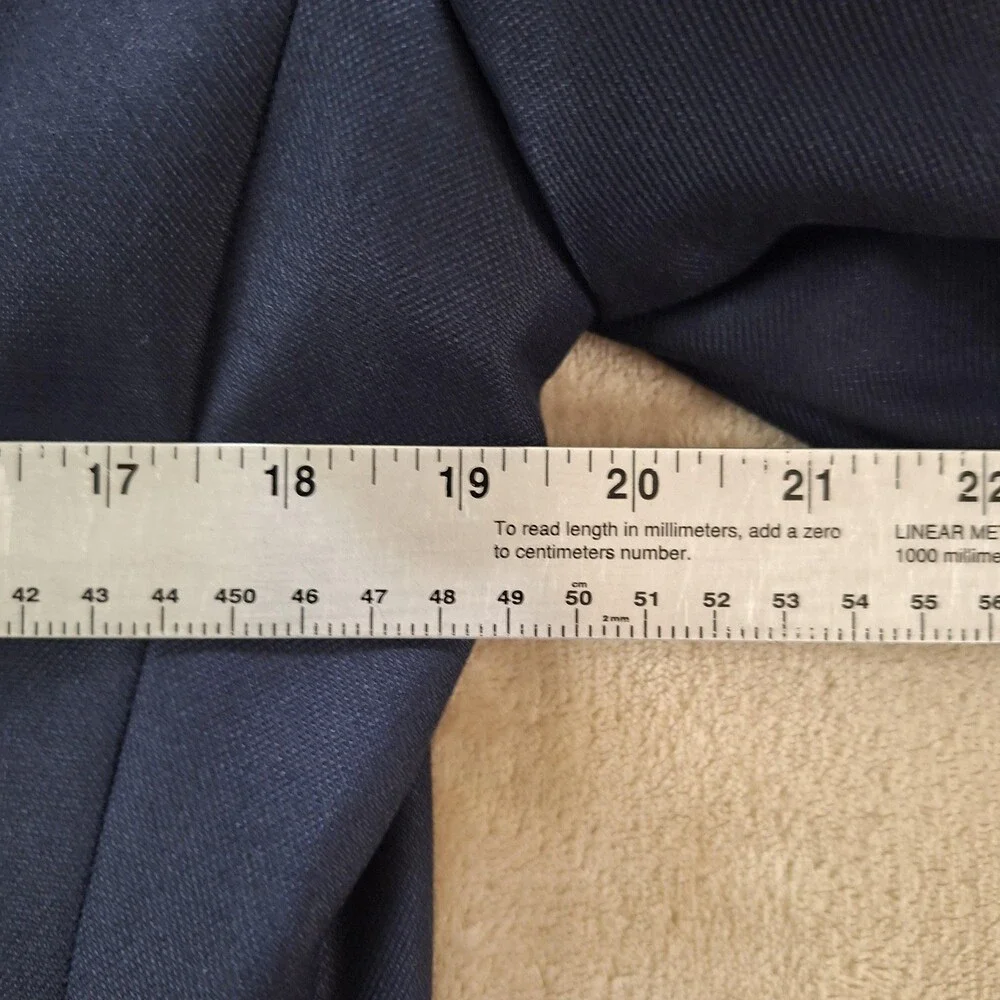 Tommy Hilfiger Blazer Mens 42 Navy Blue Wool Silk Blend Two Button Suit Jacket